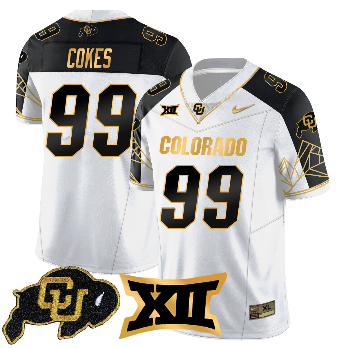 Men's Colorado Buffaloes 2024 Vapor Limited Gold Jersey N3 - All Stitched
