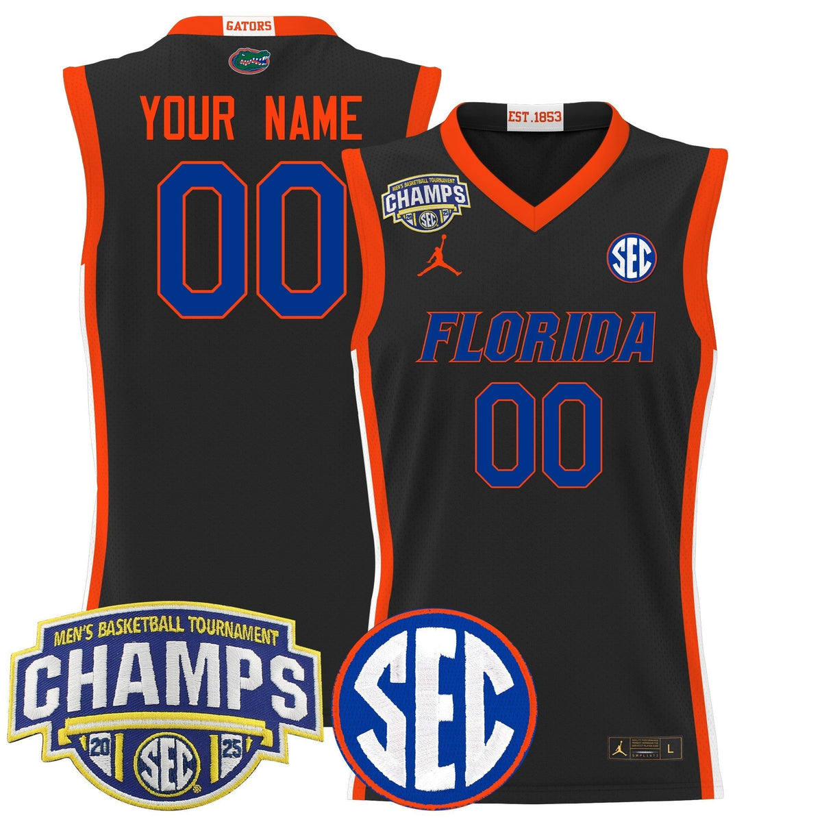 UF 2025 SEC Conference Tournament Champions Basketball Custom Jersey - Stitched