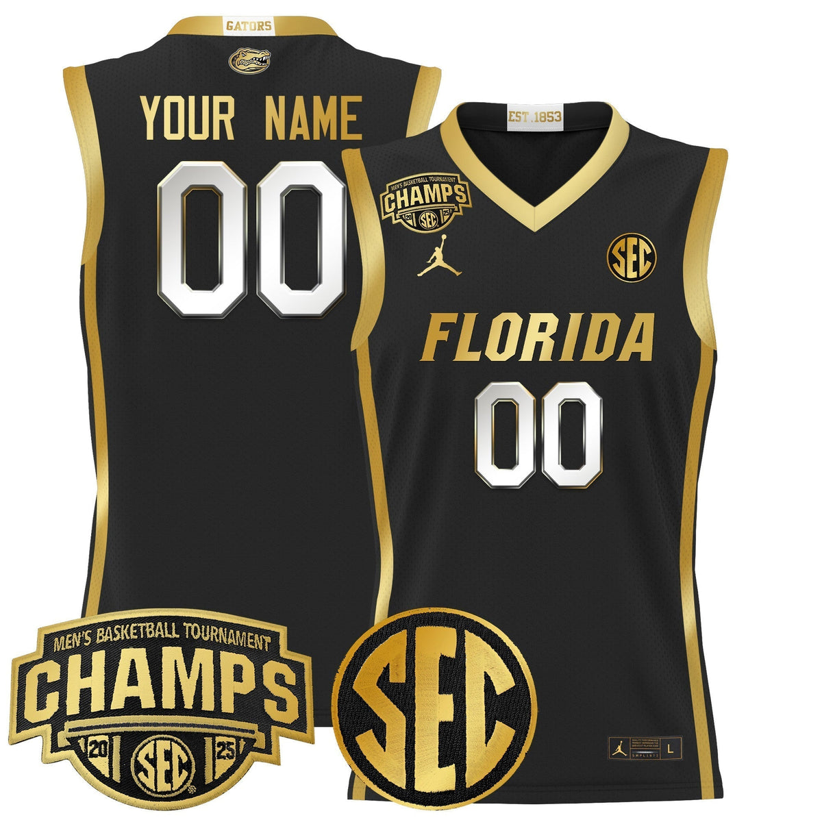 UF 2025 SEC Conference Tournament Champions Basketball Custom Jersey - Stitched