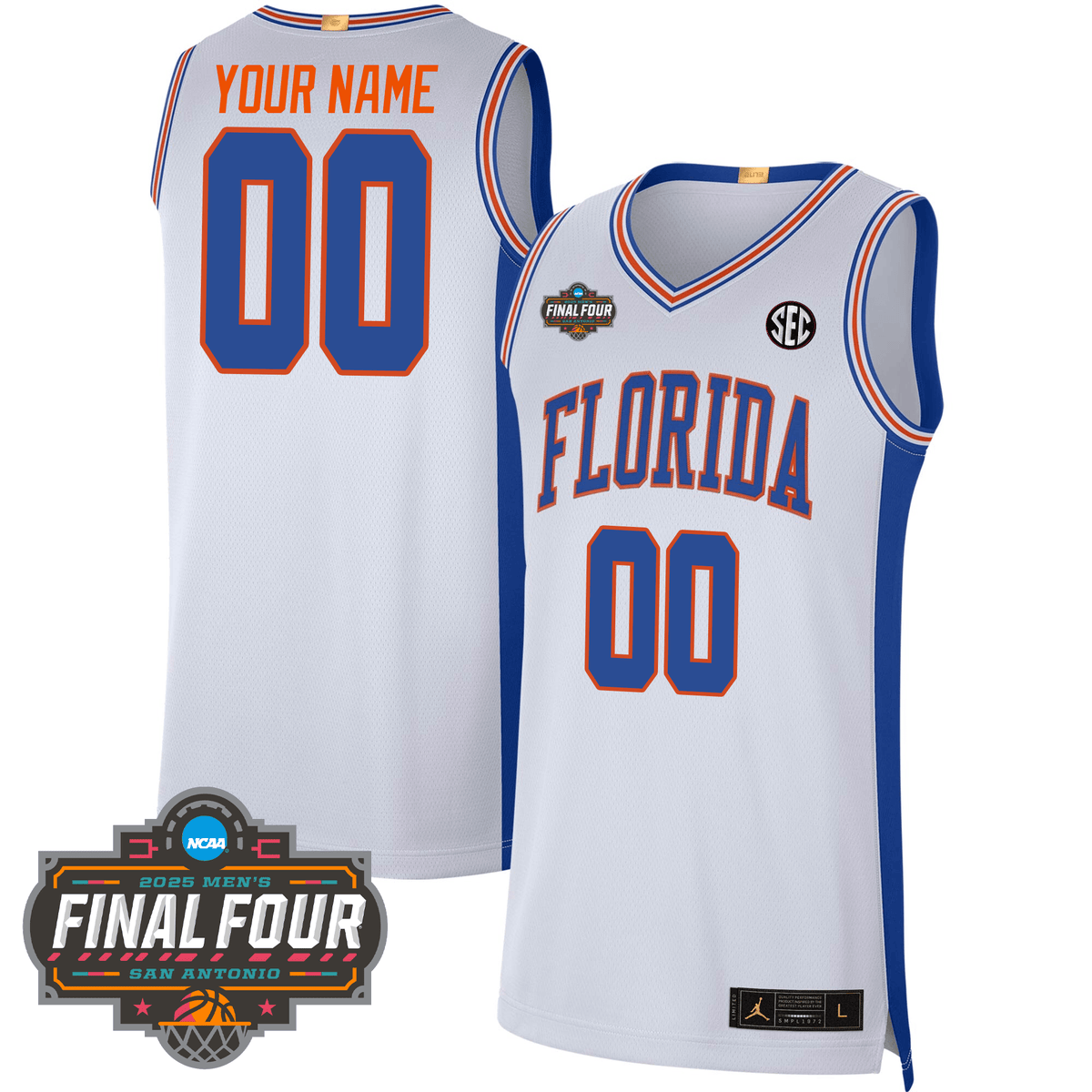 Custom UF Basketball 24/25 Jersey - Final Four Patch