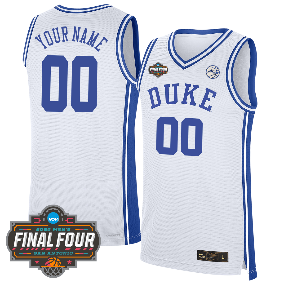 Custom DUKE Basketball 24/25 Jersey - Final Four Patch