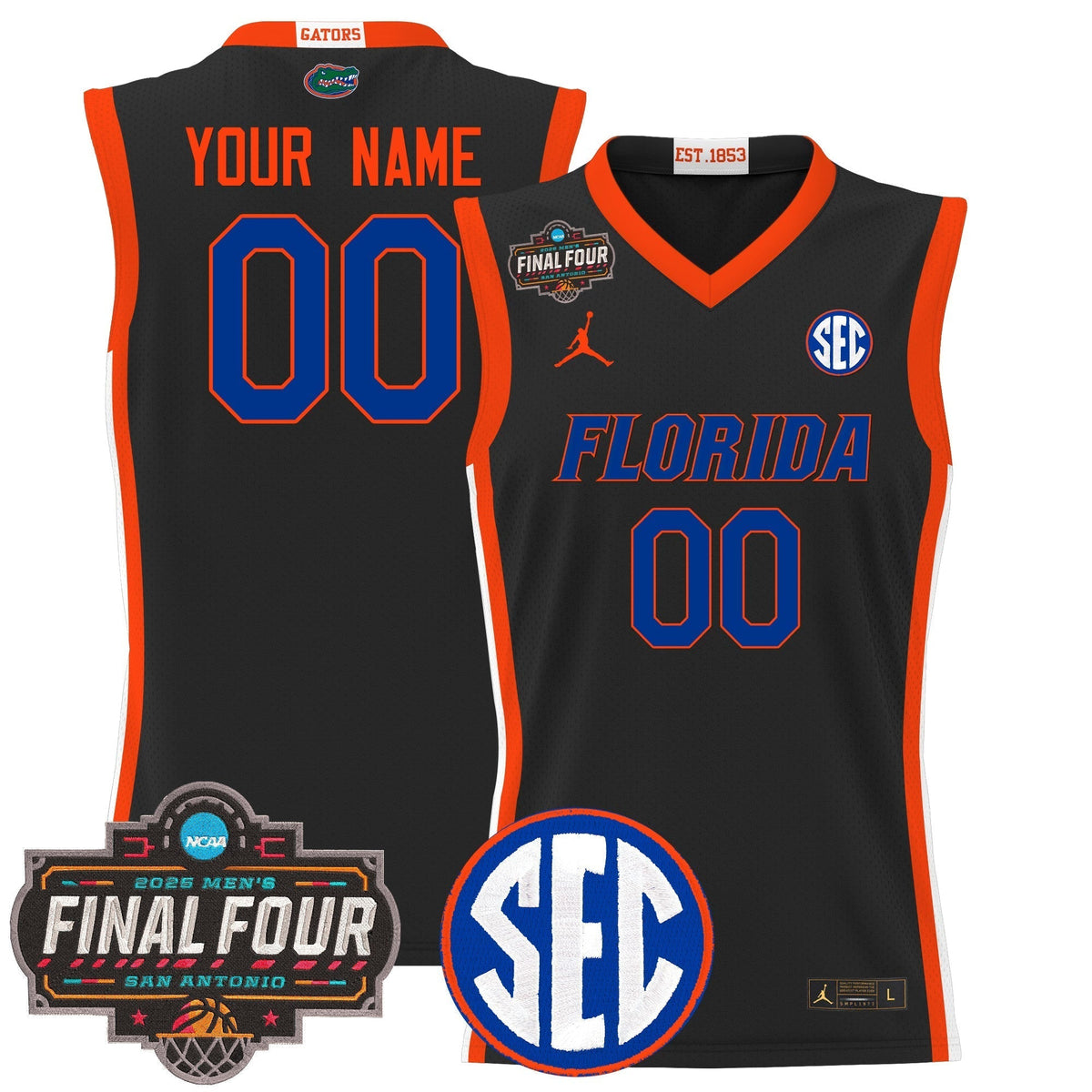 UF 2025 Final Four Patch Basketball Custom Jersey - Stitched
