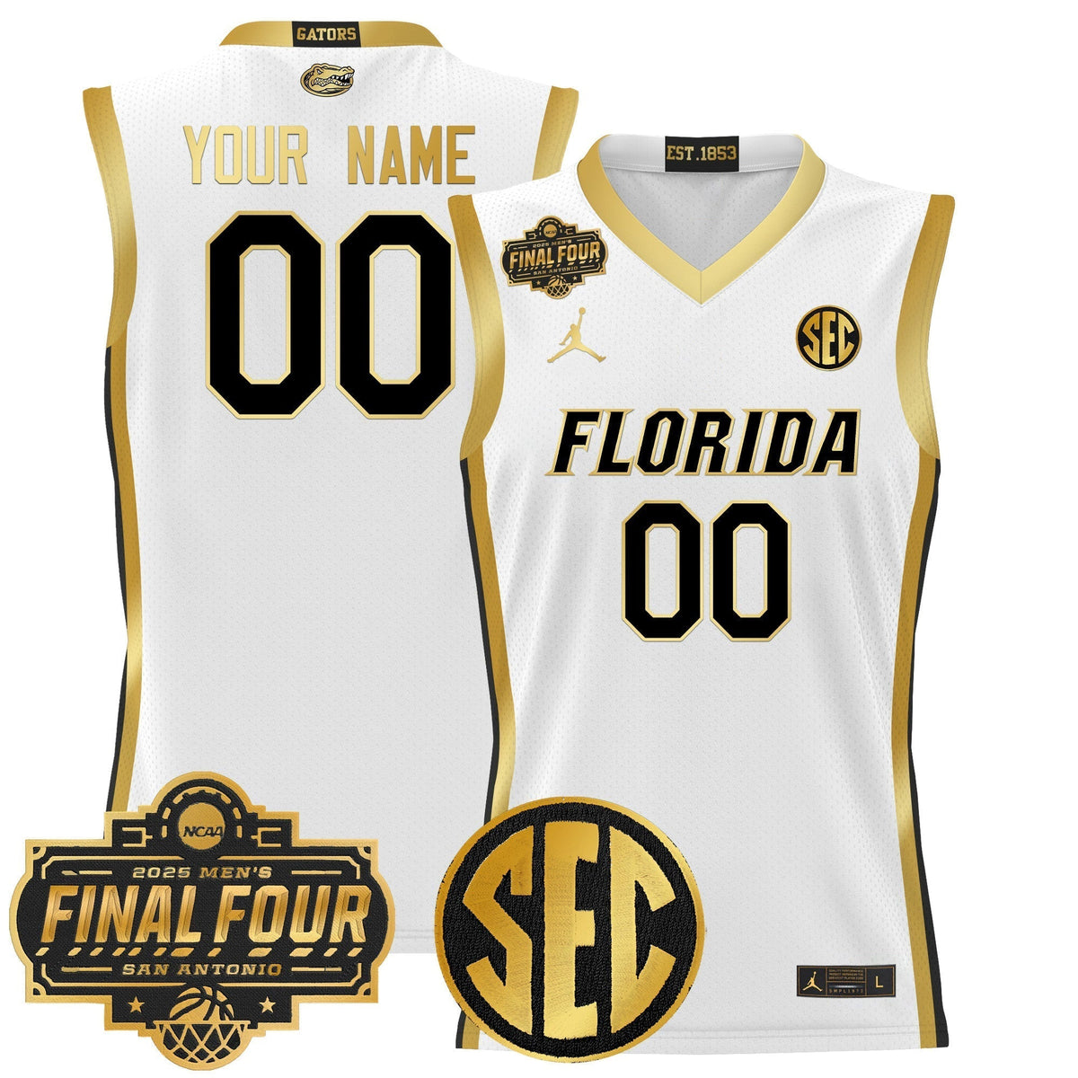 UF 2025 Final Four Patch Basketball Custom Jersey - Stitched