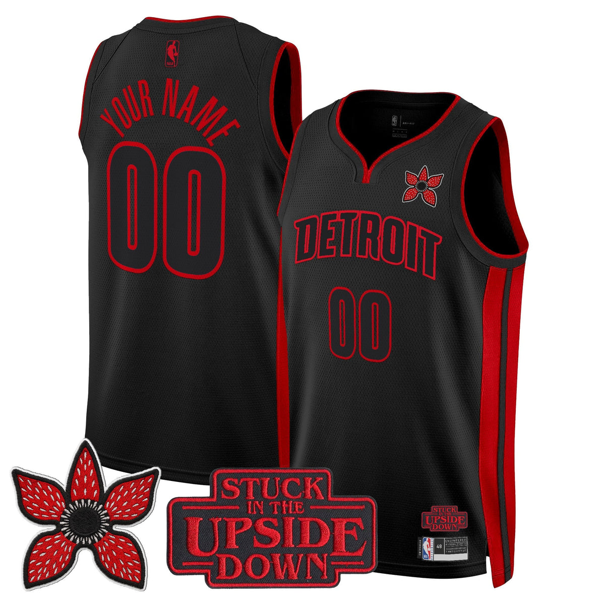 Detroit Pistons 'Stranger Things Edition' Swingman Custom Jersey - Stitched
