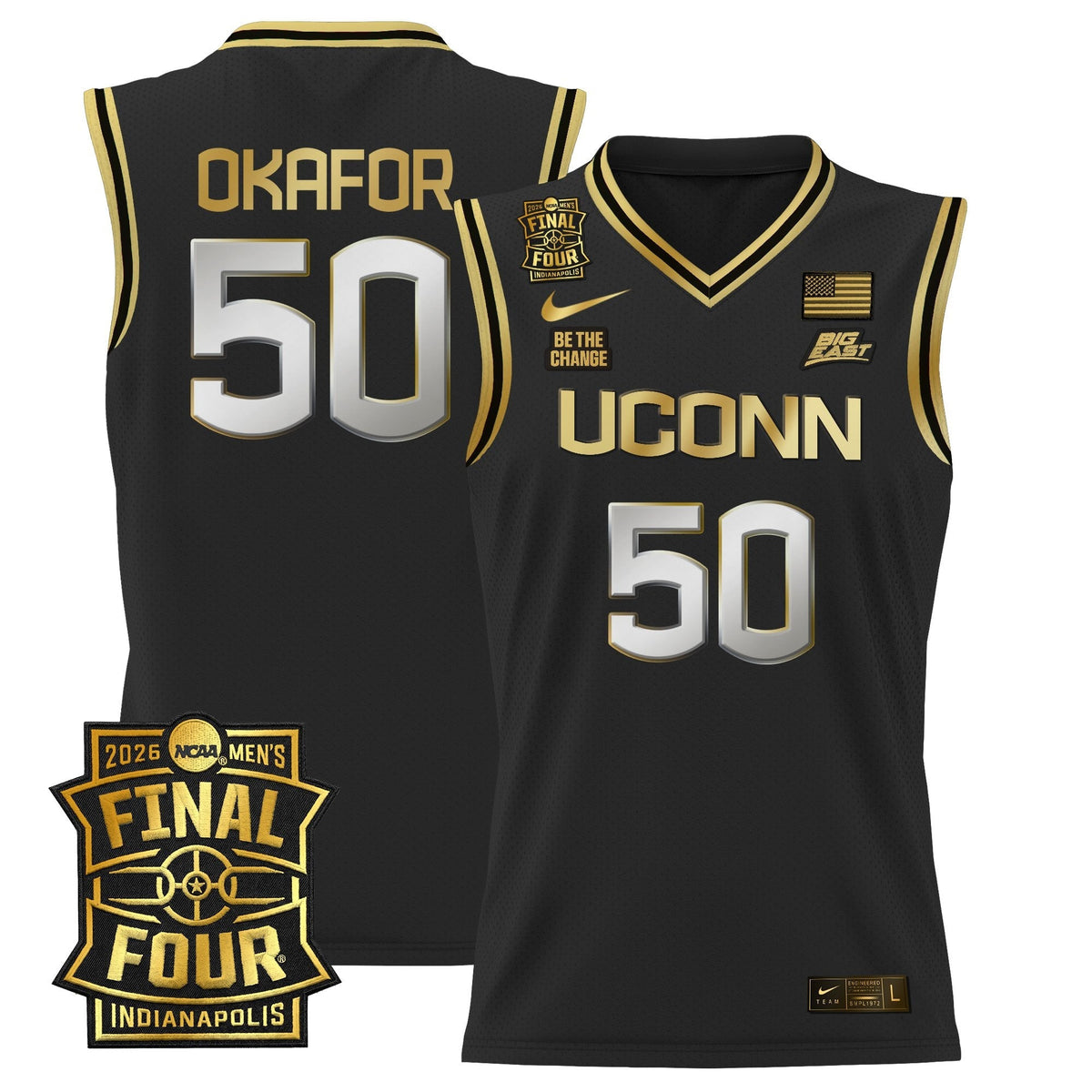 UCONN 2026 Final Four Patch Basketball Jersey - Stitched