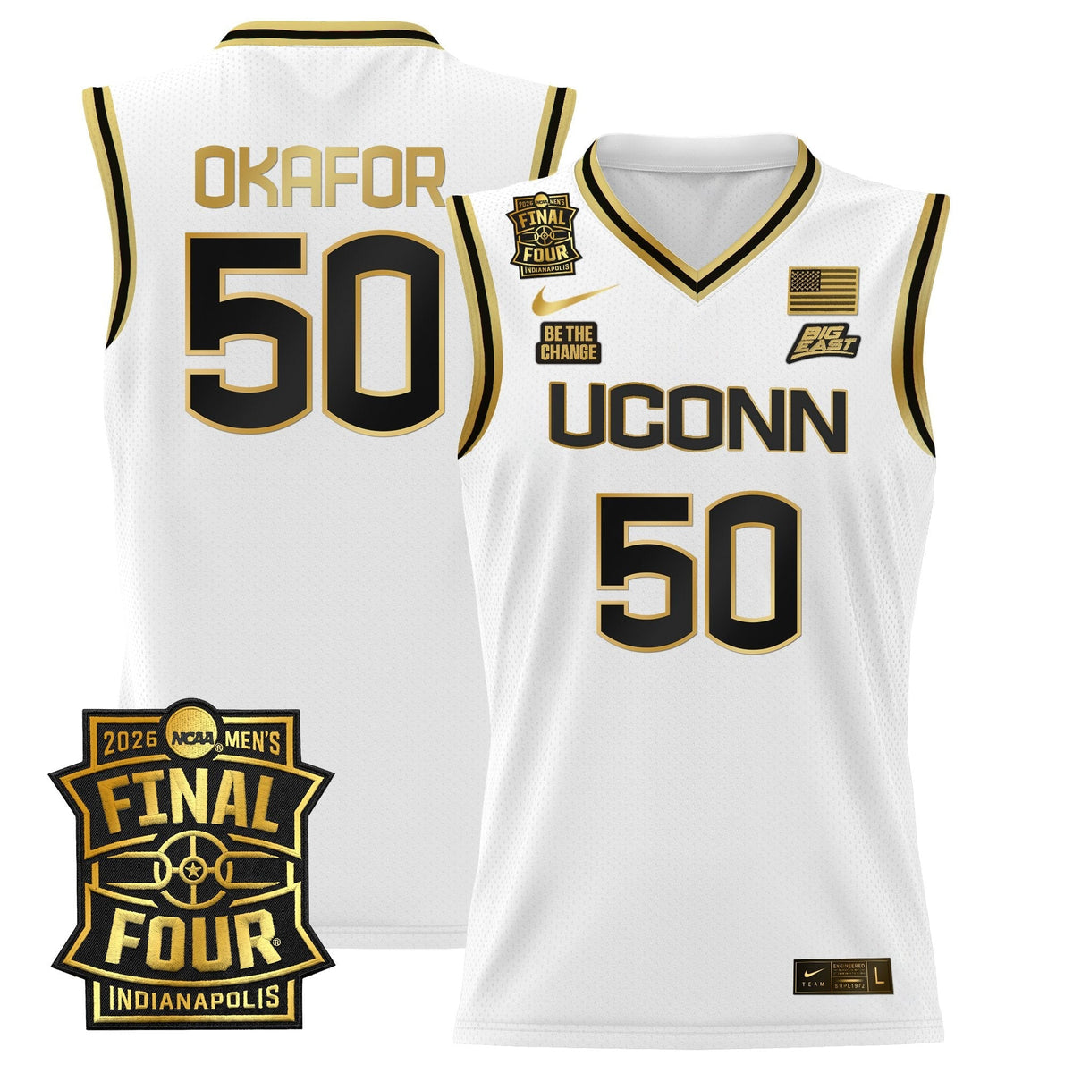 UCONN 2026 Final Four Patch Basketball Jersey - Stitched
