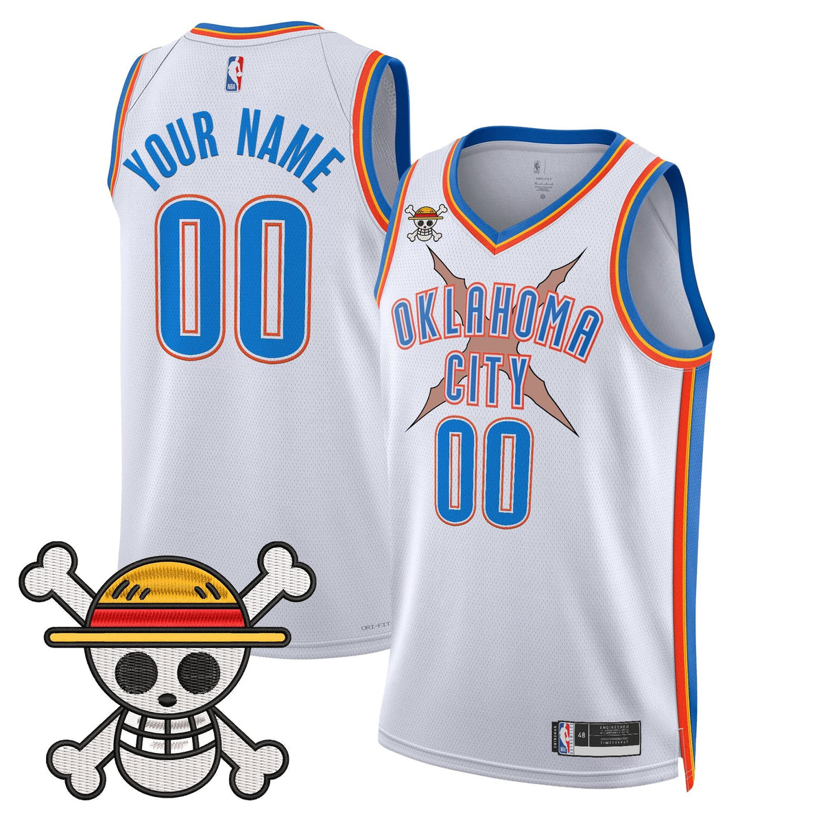 OKC x One Piece Swingman Custom Jersey- Stitched