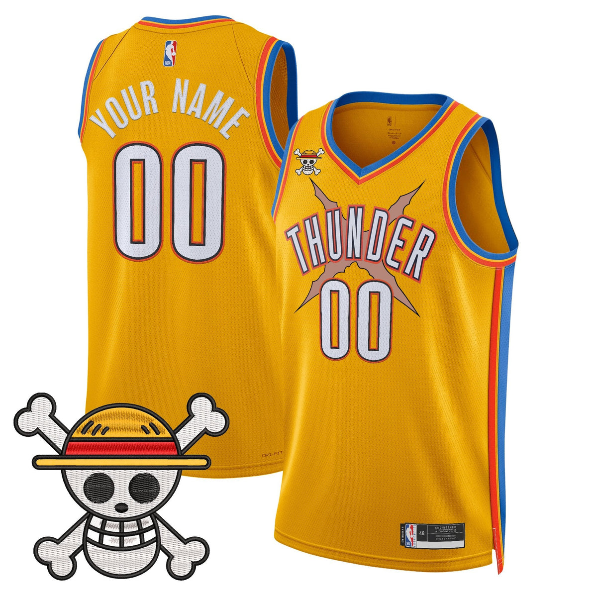 OKC x One Piece Swingman Custom Jersey- Stitched