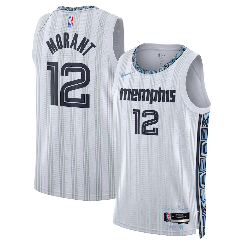 Ja Morant Memphis Grizzlies Unisex 2025/26 Jersey - White - City Edition