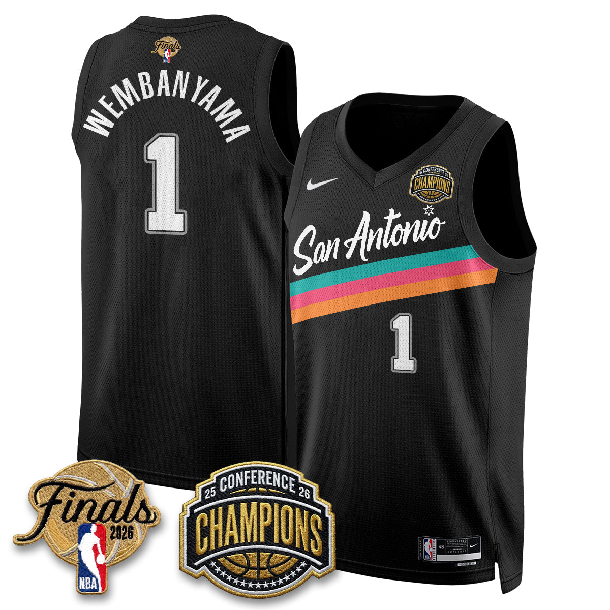 SAS 2026 NBA Western Conference Champions Vapor City 25/26 Edition Jersey - Stitched (2)