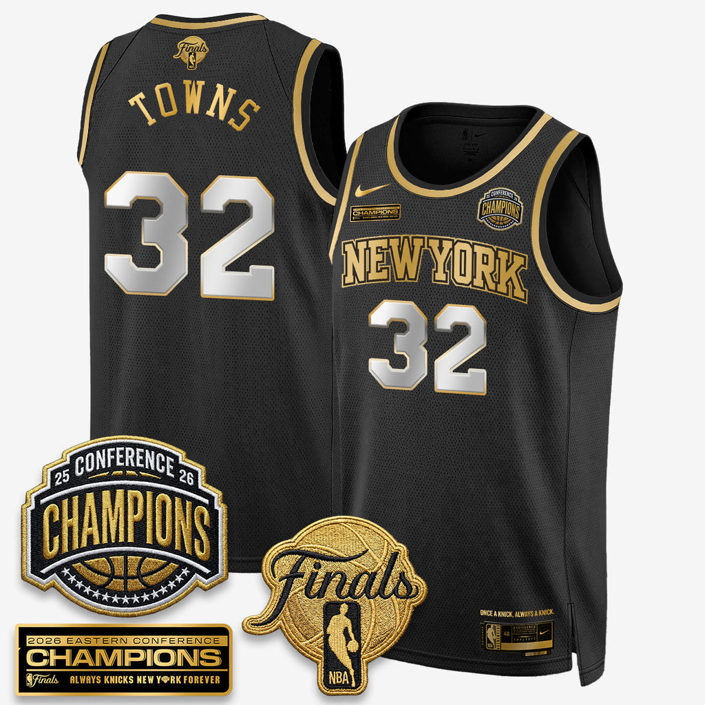 NYK 2026 NBA Eastern Conference Champions White Gold Edition Jersey - Stitched