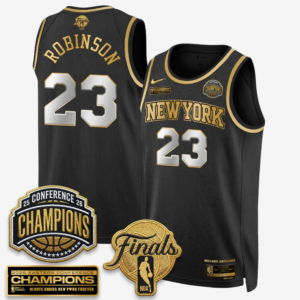 NYK 2026 NBA Eastern Conference Champions Black Gold Edition Jersey - Stitched