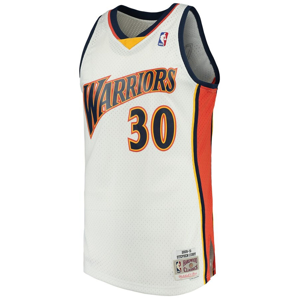 Men's Stephen Curry Golden State Warriors White 2009-2010 Hardwood Classics Mitchell & Ness Swingman Jersey