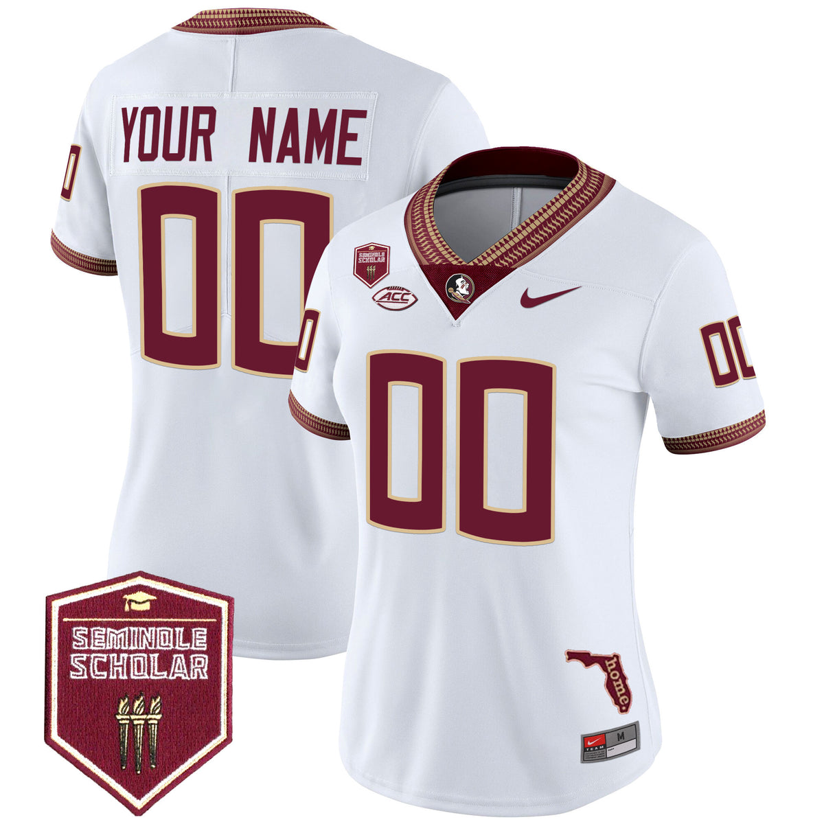 Florida State Seminoles 2025 Seminole Scholar Patch Vapor Limited Custom Jersey - All Stitched