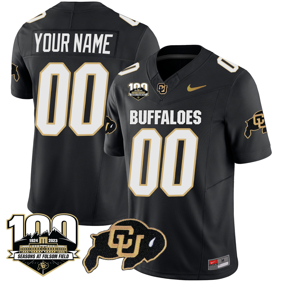 Colorado Buffaloes 100 Seasons Patch Vapor Limited Custom Jersey - All Stitched