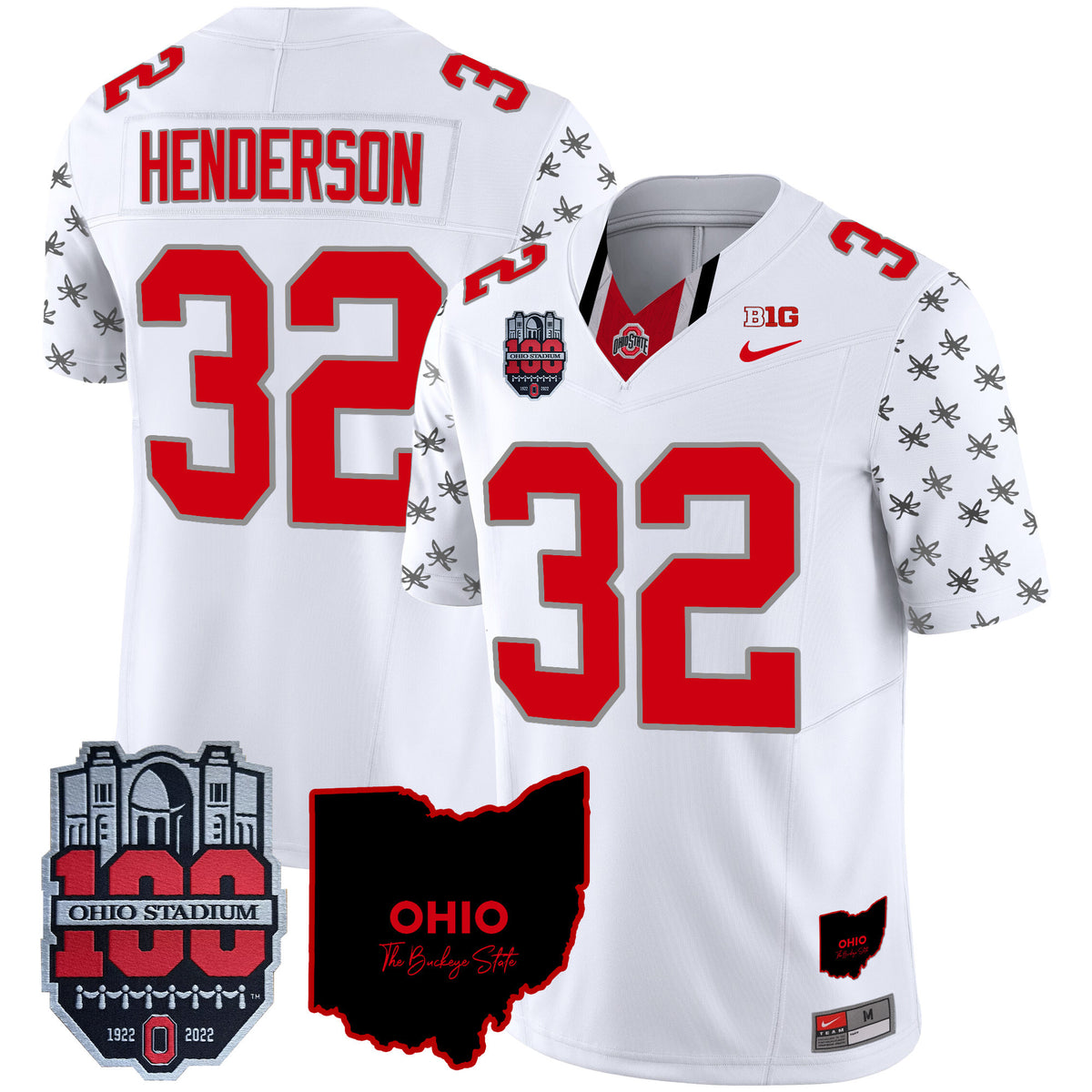 Men's Ohio State Buckeyes 100th Anniversary Patch Vapor Limited Jersey - All Stitched