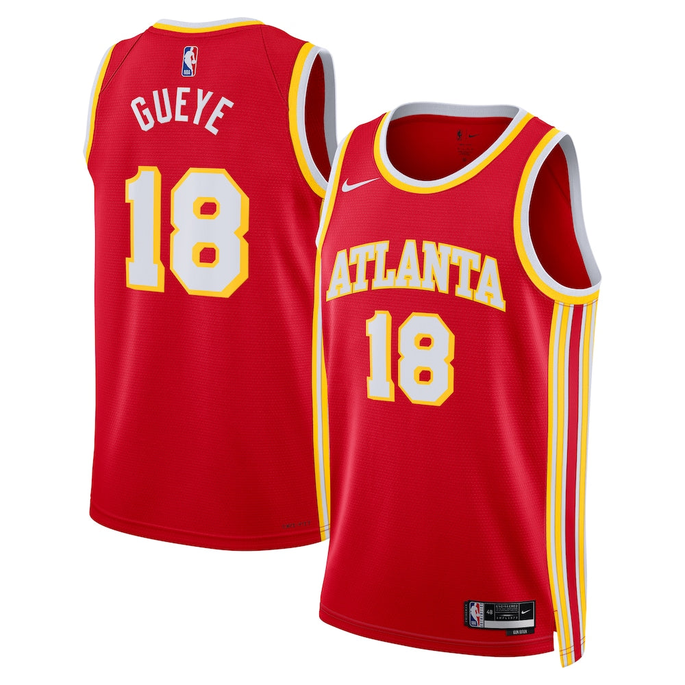 Atlanta Hawks Icon Edition Swingman Jersey Red Mouhamed Gueye Unisex | Stitched Jersey RTJS 11969